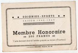 Soignies ,  Sports , Saison 1948 - 1949 - Soignies