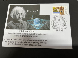 (1 S 7) 29th June 2023 - Univers Is Awash In Gravitational Waves (A. Einstein 1905&1915 Theory) With Kangaroo Stamp - Albert Einstein