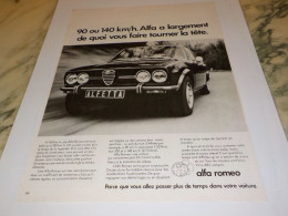 ANCIENNE PUBLICITE FAIRE TOURNER LA TETE   ALFA ROMEO 1974 - Voitures