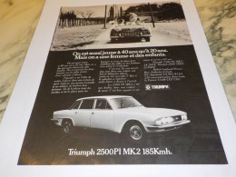 ANCIENNE PUBLICITE VOITURE TRIUMPH 2500 PI 1971 - Voitures