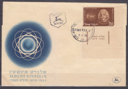 1956 Israel 132 FDC Nobel Laureates / Albert Einstein - Albert Einstein