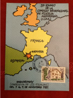 Andorra-la-Vella 1981 - Carte Comissio Internacional Filatelia - Briefe U. Dokumente