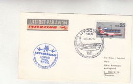 D906) DDR - LUFTPOST INTERFLUG Ganzsache LEIPZIG - WIEN - LEIPZIG 10.03.1985 - Other & Unclassified