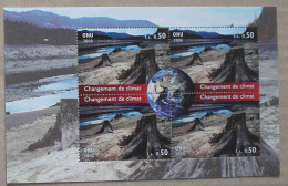 N-U-C Ge08-01 : Nations Unies Genève  - Changement De Climat, Troncs D'arbres Morts Après Un Incendie Et Globe Terrestre - Unused Stamps