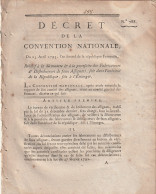  ///  FRANCE  /// Decret N° 788 De La Convention Nationale - Distributeurs De Faux Assignats 1793 (authentique) Complet  - 1792-1804 1ère République (An I – An XII)