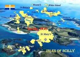 Isles Of Scilly Map New Postcard * Carte Geographique * Landkarte - Scilly Isles