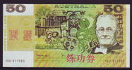 China BOC Bank (bank Of China) Training/test Banknote,AUSTRALIA A Series 50 Dollars Note Specimen Overprint - Ficticios & Especimenes