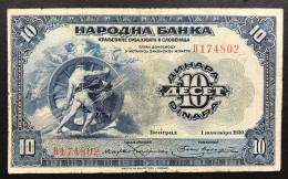 Jugoslavia Yugoslavia 10 DINARA 1920 Pick#21 LOTTO 4643 - Yougoslavie