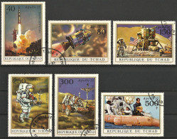 Chad 1972 - Mi 443/48 - YT Pa 99/104 ( Space Mission : Apollo 15 ) Complete Set - Airmail - Tchad (1960-...)