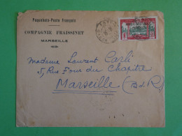 BU21 AEF  DAHOMEY   BELLE  LETTRE RR CIE FRAISSINET BATEAU VAPEUR 1938  MARSEILLE  FRANCE+ SURCHARGE + AFF .INTERESSANT+ - Brieven En Documenten