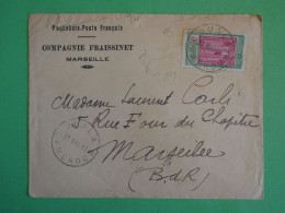 BU21 AEF  DAHOMEY   BELLE  LETTRE RR CIE FRAISSINET BATEAU VAPEUR 1931 MARSEILLE  FRANCE+ SURCHARGE + AFF .INTERESSANT+ - Cartas & Documentos