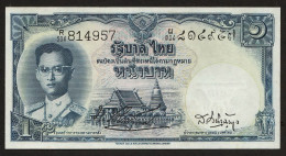 1 Baht Serie 9 Sign. 34 R304 814957 Thailand 1955 Watermark Constitution UNC - Thailand