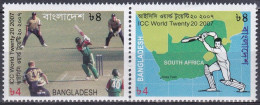 2007 Bangladesh Cricket ICC World Twenty20 South Africa Map Batsman Bowler Fielder Wicketkeeper 2v Se-tenant MNH - Cricket