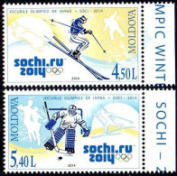 Moldavie Moldova 0748/49 JO Sotchi Russia, Ski, Hockey - Winter 2014: Sotschi