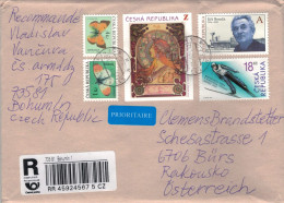 Reko 73581 Bohumin 2023 Jiri Bouda - Schispringer Liberec - Postillon Colias Crocea - Aurorafalter E. Cardamines - Mucha - Storia Postale