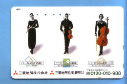 Japan Telefonkarte Japon Télécarte Phonecard - Musik Music Musique Kontrabass - Musique