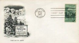 USA - FDC 11 Aug. 1952 - Mt Rushmore 25th Anniversary Memorial - Mint Condition - 1951-1960