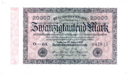 ALLEMAGNE / REICHSBANKNOTE DE 20000 MARK  BON ETAT FILIGRANE : A - 20000 Mark