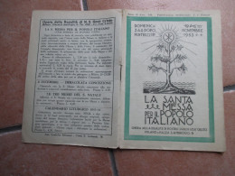 RELIGIONE 19 Novembre 1933  La Santa Messa Per  Popolo Italiano Pubblicaz.settimanale Sac.G.GALIMBERTI Responsabile - Religión