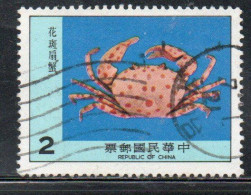 CHINA REPUBLIC CINA TAIWAN FORMOSA 1981 DE HAAN CRAB 2$ USED USATO OBLITERE' - Gebraucht