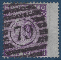 Grande Bretagne N°34 BDFeuille 6 Pence Violet Oblitéré DUPLEIX 79 De LONDRES Très Frais & SUPERBE - Oblitérés