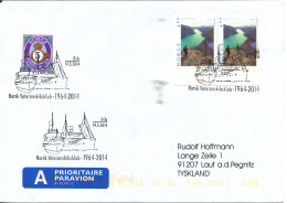 Norway Cover Special Postmark 14-5-2014  Norsk Veteranskibsklub 50th Anniversary Sent To Germany - Storia Postale