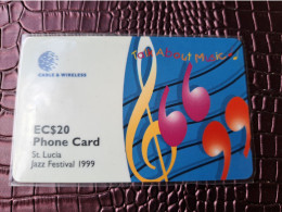 ST LUCIA    $ 20,-   CABLE & WIRELESS  STL-288B   288CSLB    JAZZ FESTIVAL 1999 Fine Used Card ** 13731** - Santa Lucía