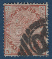 Grande Bretagne N°66 (PL14; POS JN/NJ) 1 Shilling Rouge Brun Oblitéré Killer R Des Recommandés Pas Courant & TTB - Oblitérés