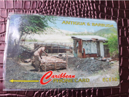 ANTIGUA  $ 10,- GPT  CARD ANT- 97C /  97CATC  CHARCOAL BURNING     Fine Used Card  ** 13737 ** - Antigua And Barbuda