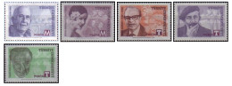 1998 Famous Türks MNH Isfila 3565/69 - Neufs