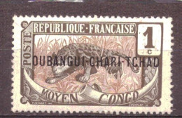 Oubangui Chari 1 MH * Leopard Animals Nature (1915) - Nuevos