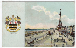 BLACKPOOL - Central Parade With Crest - "Advance" Series 504 - Blackpool