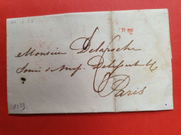 Marque Postale De Le Havre En Rouge Sur Lettre Sans Texte Pour Paris En 1823 - Réf 1180 - 1801-1848: Precursores XIX