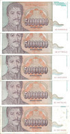 YOUGOSLAVIE 5 MILLION  DINARA 1993 VF+ P 132 ( 5 Billets ) - Yougoslavie