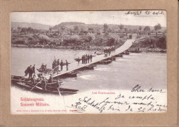 SUISSE - DE BRUGG A CHIGNY SUR MORGES - ARMEE SUISSE , SOLDATENGRUSS , SOUVENIR MILITAIRE - LES PONTONNIERS - 1902 - Brugg