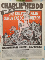 CHARLIE HEBDO 1992 N° 12 L'EUROPE UNE BELLE FILLE SUR UN TAS DE MERDE - Humor