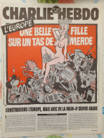 CHARLIE HEBDO 1992 N° 12 L'EUROPE UNE BELLE FILLE SUR UN TAS DE MERDE - Humour