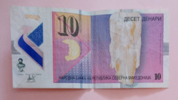 Macedonia, Used, Polymer Note, 10 Dinara , Year 2020 - Macédoine Du Nord