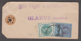 British Levant 1901 Parcel Tag From Smyrna To Switzerland - Levant Britannique