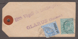 British Levant 1904 Parcel Tag From Smyrna To Switzerland - British Levant