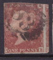 GB Victoria Penny Red Imperf -  Creased - Used Stamps