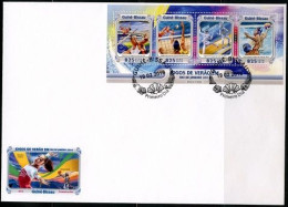 Guinea Bissau 2016, Olympic Games In Rio, Athletic, Beach Volley, Fencing, 4val In BF In FDC - Volleybal