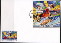 Guinea Bissau 2016, Olympic Games In Rio, Rowing, Swimming, Basketball, Acrobatic Dance, BF In FDC - Canoe