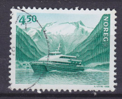 Norway 1998 Mi. 1281, 4.50 Kr. NORDEN Nordia Nordic Issue Seefahrt Motorschiff 'Kommandøren' Im Sognefjord - Gebraucht