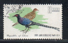 CHINA REPUBLIC CINA TAIWAN FORMOSA 1967 BIRD FAUNA BIRDS MIKADO PHEASANTS 8$ USED USATO OBLITERE' - Used Stamps