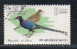 CHINA REPUBLIC CINA TAIWAN FORMOSA 1967 BIRD FAUNA BIRDS MIKADO PHEASANTS 8$ USED USATO OBLITERE' - Usati