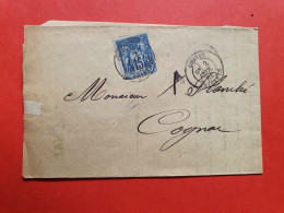 Lettre Avec Texte De Cognac Pour Cognac En 1884 - Réf 1273 - 1877-1920: Periodo Semi Moderno