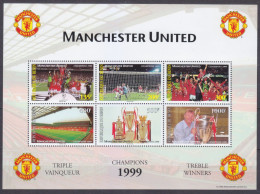 1999 Benin 1210-1215KL Soccer - Club Manchester United 11,00 € - Clubs Mythiques