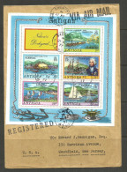 ANTIGUA. 1977. REGISTERED COVER. NELSON’S DOCKYARD SHEET. BARBUDA TO WESTFIELD NEW JERSEY. - 1960-1981 Interne Autonomie