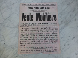62Journy Vente Maison 1967 Et Moringhem Vente Mobilier Maison Affiche Ancienne ORIGINALE, Ref 2034 ; A 31 - Afiches